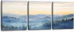Wall Decor for Bedroom 3 Panel Sunrise Misty Forest Print Picture Paintings - Image 8