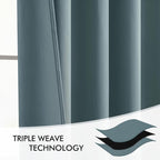 MIULEE Greyish Blue Back Tab Blackout Curtain 96 Inch Long 2 Panels Set - Image 7