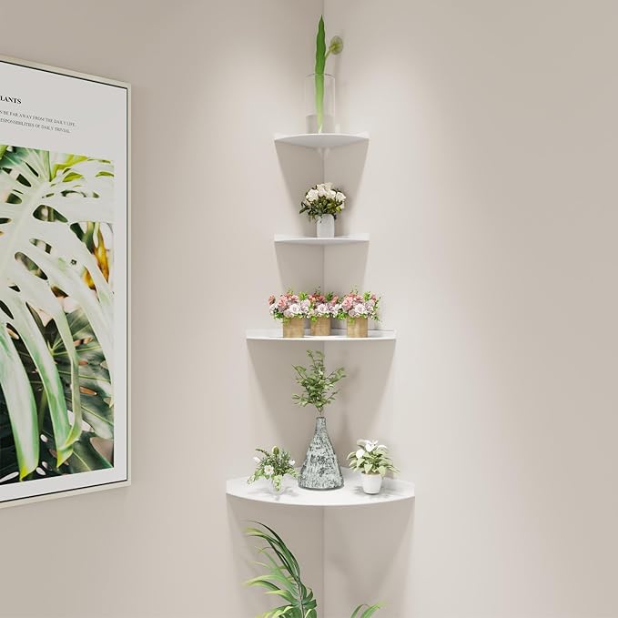 Corner Floating Shelf, 3.0mm Aluminum Alloy Corner Shelves wall Mounted - Image 4