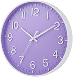 HZDHCLH Purple Wall Clocks Battery Operated, 12 inch Silent Non Ticking Modern - Image 3