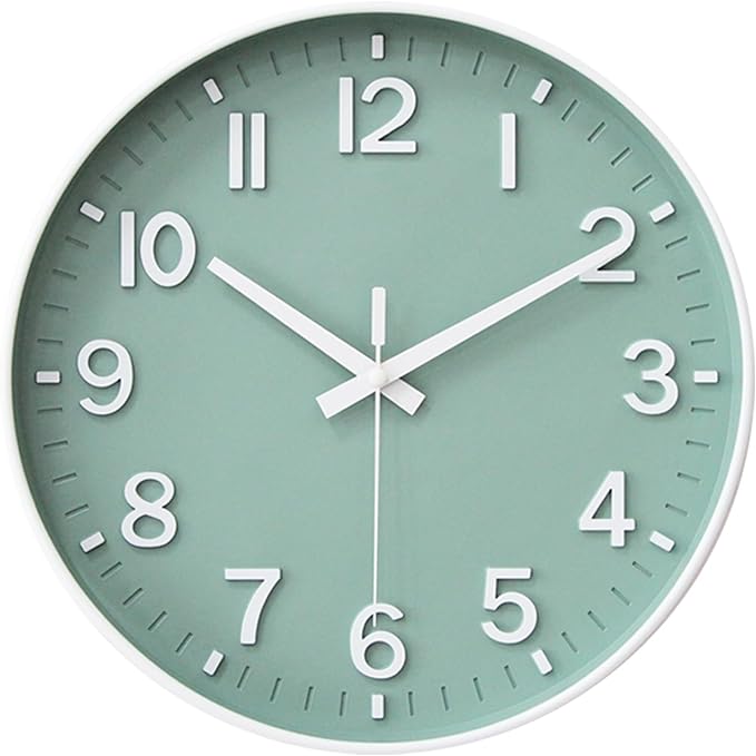 HZDHCLH Wall Clocks Battery Operated, Wall Clock Green, 12 inch Wall Clock by HZDHCLH