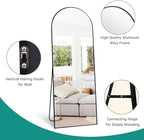 Dewfig Arched Full Length Mirror, Full Body Mirrors - Image 7