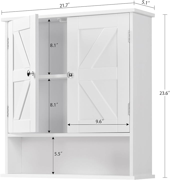 TEENFON Bathroom Wall Cabinet, Bathroom Cabinet - Image 3