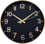 HZDHCLH Wall Clocks Battery Operated, Wall Clock Black Gold, 10 inch Wall Clock by HZDHCLH