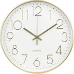 Wall Clock 12 Inch Non-Ticking Silent Modern Simple Style Round Decor Clock by BAKBRAND