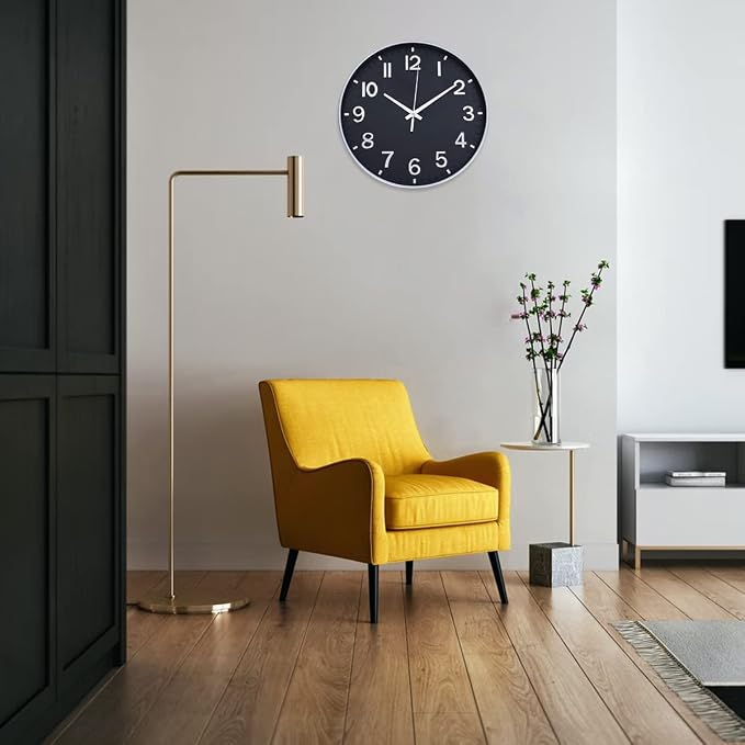 HZDHCLH Modern Wall Clocks Battery Operated, 12 inch Silent Non Ticking Round - Image 5