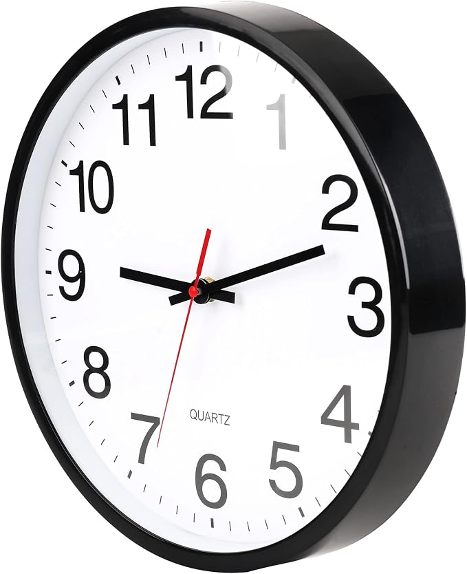 OceeK Black Wall Clock Silent Non Ticking 10 Inch, Modern Wall Clocks, Small - Image 9