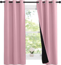 NICETOWN Crystal Pink Full Shade Curtain Panels, Pair of Thermal Insulated & by NICETOWN