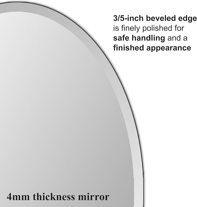 Frameless Oval Mirror, Bathroom Mirror - Image 5