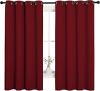NICETOWN Christmas Burgundy Window Curtains Blackout Drapes, Thermal Insulated - Image 2