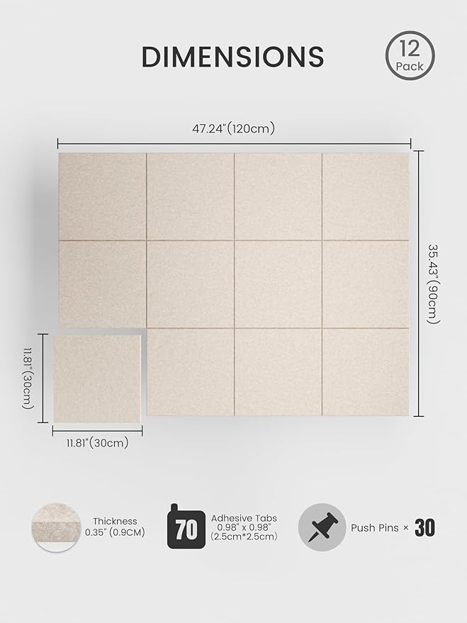 Bumusty Large Cork Board 48" x 36" Alternative - Image 2