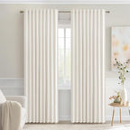 MIULEE Ivory Back Tab Blackout Curtains 84 Inch Length 2 Panels Set by MIULEE