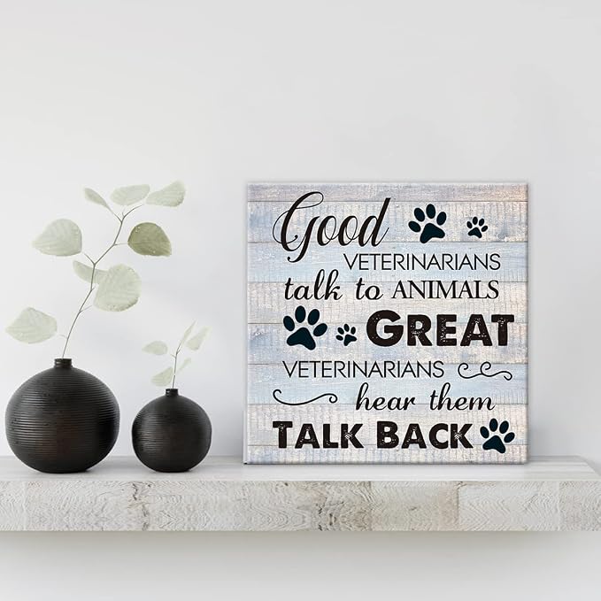 Funny Veterinarian Gifts Farmhouse Dog Canvas Wall Art Decor Veterinary Vet Gift - Image 3