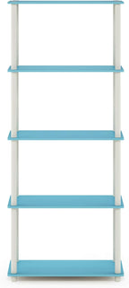 Furinno TURN-N-TUBE Storage Shelves, 5-Tier Book Shelf, Corner Shelf, Toolless - Image 7