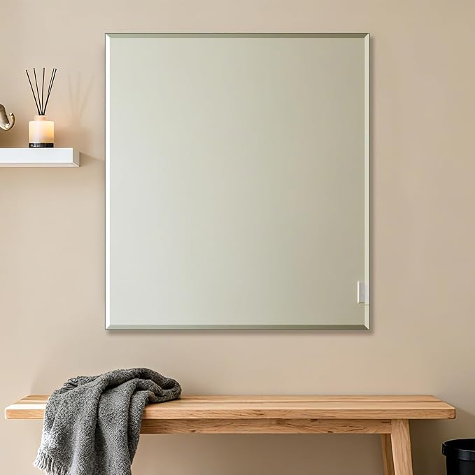 Ruomeng Frameless Mirror for Wall, 40x36 Inch Bathroom Vanity Mirror Farmhouse - Image 9