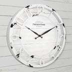 Presentime & Co 13" Farmhouse Series Wall Clock, Quartz Movement, Shiplap Style - Image 2