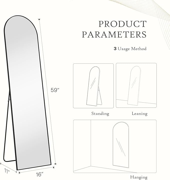 Mirror Full Length, Upgraded Body Wall Mirrors - Image 2