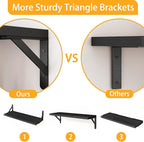 YGEOMER Wall Shelves for Bedroom, 16.5 Inch Floating Shelves for Wall, Shelves - Image 4