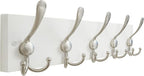 SKOLOO Creations White Solid Wood Wall Mounted Coat Rack, 5 Hooks, 16-7/8" Long by SKOLOO