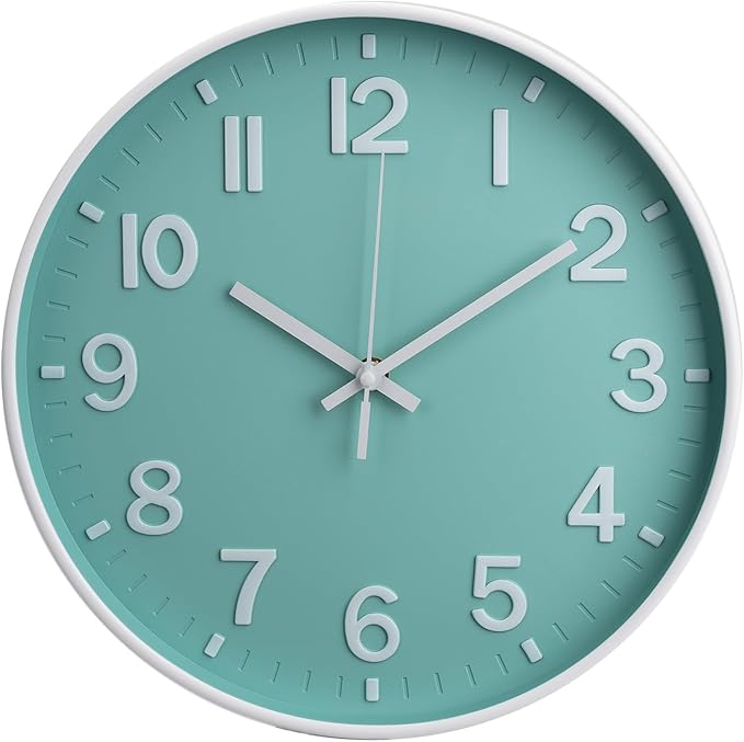 Wall Clock Modern Simple Quartz Decorative Clock Non-Ticking Silent Battery by BAKBRAND