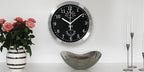 HITO 10 Inch Silent Wall Clock Battery Operated Non Ticking Glass Cover Silver - Image 7