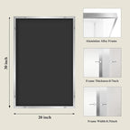 Koonmi Silver Rectangle Wall Mirror, 20x30 Inch Bathroom Mirror, Aluminum Frame - Image 2
