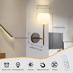 Black Gold Battery Operated Wall Sconces Set of 2, Rechargeable Wireless Wall - Image 2