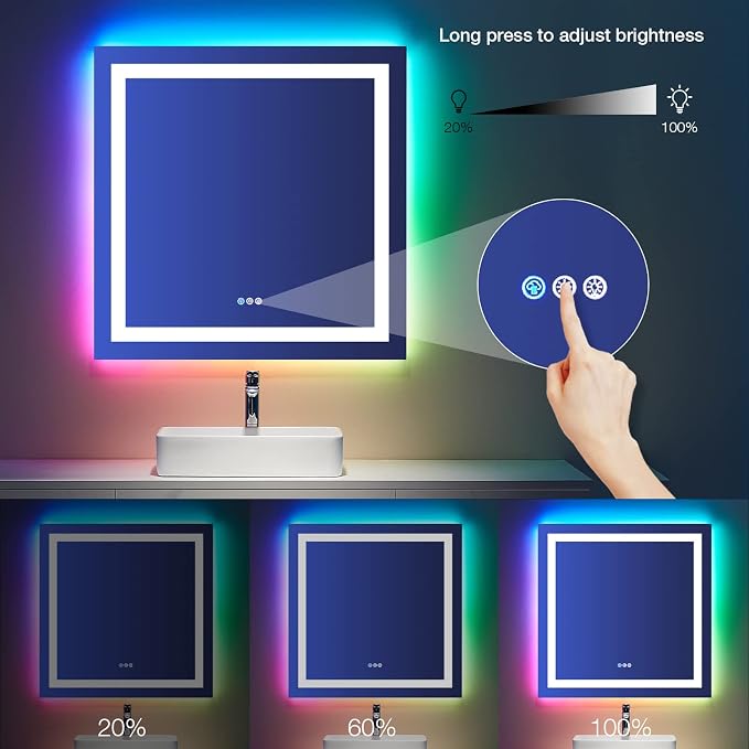 LOAAO 32"X32" LED Bathroom Mirror - Image 5
