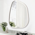 Irregular Wooden Framed Wall Mirror Modern Asymmetrical Unique Hanging Mirror by HLFMVWE