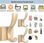 TOFIIGREM Gold Towel Hooks for Wall, Heavy Duty Thick Metal Bathroom Coat Hooks - Image 3