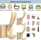 TOFIIGREM Gold Hooks for Wall, Heavy Duty Thick Aluminum Alloy Entry Coat Hooks - Image 3