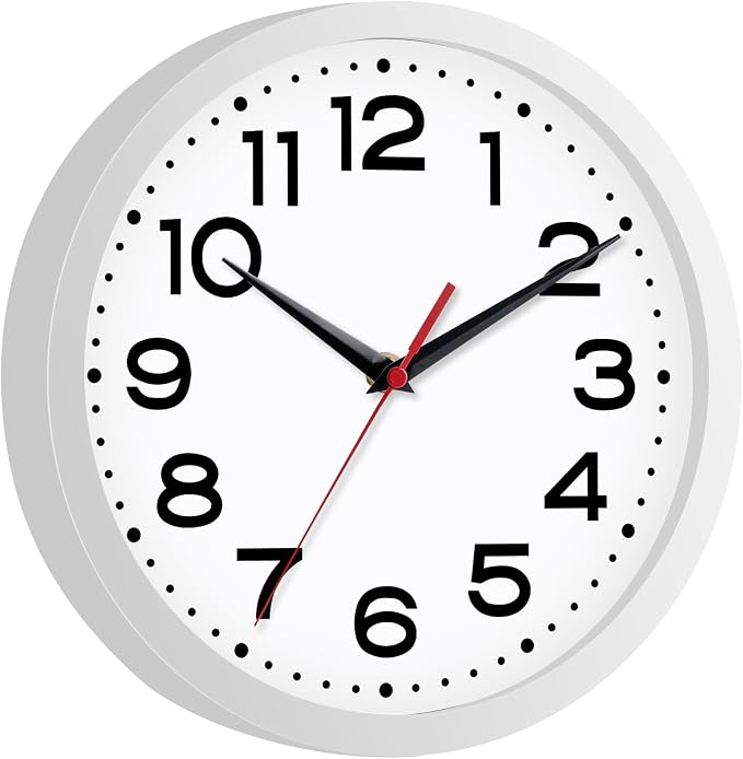 Wall Clock Silent Non-Ticking Modern Clock Battery Operated 8 Inch Small - Image 2