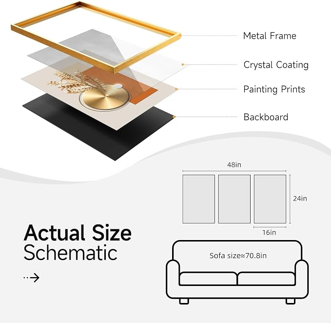 Framed Modern Luxury Gold Wall Art, Wall Decor - Image 7