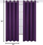 LEMOMO Purple Thermal Blackout Curtains/52 x 95 Inch/Set of 2 Panels Room - Image 10