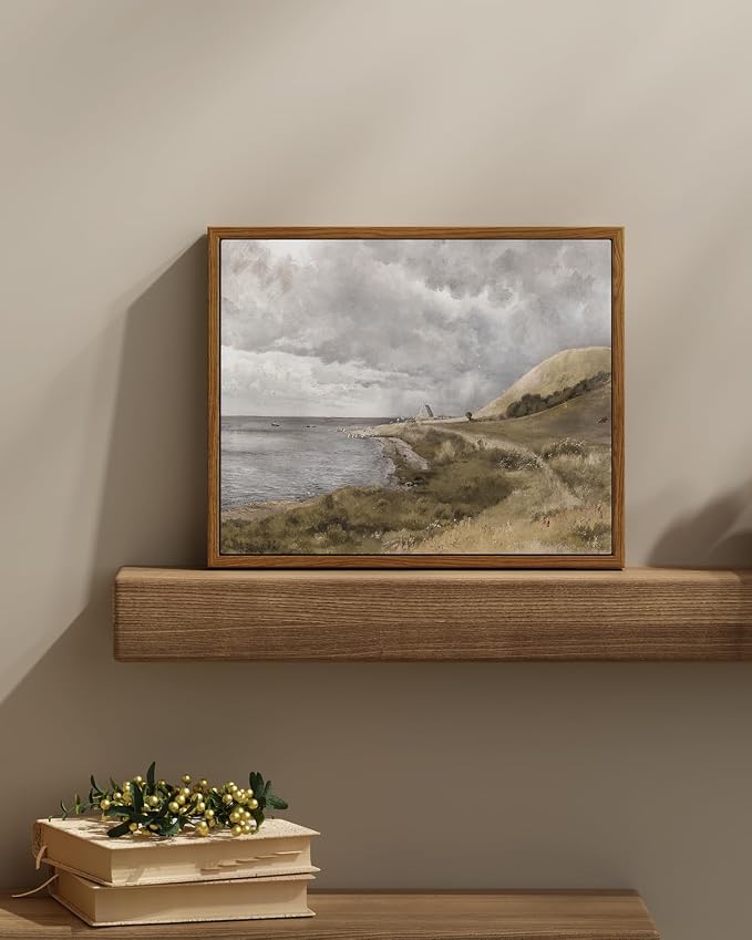 InSimSea Framed Canvas Wall Art Vintage Decor, Coastal Wall Art Seaside - Image 2
