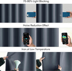 MIULEE Stone Blue Back Tab Blackout Curtains 90 Inches Long 2 Panels Set - Image 5