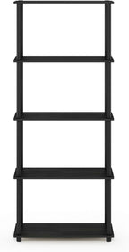 Furinno TURN-N-TUBE Storage Shelves, 5-Tier Book Shelf, Corner Shelf, Toolless - Image 5