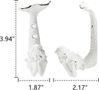 SOFFEE DESIGN 2pcs White Mermaid Shape Metal Coat Hooks, Playful Mermaid Design - Image 5