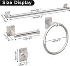 Brushed Nickel Bathroom Accessories Set, KLJKPA 4 Pieces Bathroom Hardware Set - Image 7