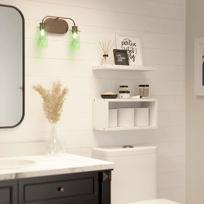 RICHER HOUSE Floating Shelves Bathroom, Above Toilet Bathroom Shelves, Wall - Image 5