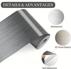 Metallic Stripe Wallpaper Border 196x4 Inch Peel and Stick Wall Border Silver - Image 9