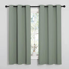 NICETOWN Greyish Green Nursery Essential Thermal Insulated Solid Grommet Top - Image 2