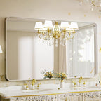 VooBang Bathroom Mirror 30x48 inch, Modern Round Corner Bathroom Vanity Mirror - Image 4
