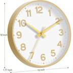Mosewa Wall Clock 10 Inch, Battery Operated Silent Non-Ticking Modern Analog - Image 3