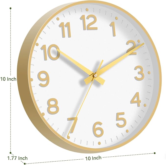 Mosewa Wall Clock 10 Inch, Battery Operated Silent Non-Ticking Modern Analog - Image 3