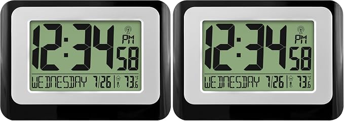 La Crosse Technology W88631 Digital Atomic Black Wall Clock by LaCrosseTechnology
