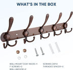 TICONN Wall Mounted Coat Rack, Five Heavy Duty Tri Hooks All Metal Construction - Image 5