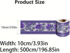 Purple Floral Wallpaper Border 196x4 Inch Peel and Stick Wall Border Self - Image 4