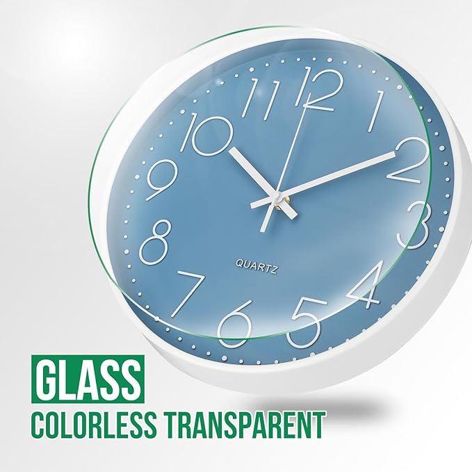 Wall Clock 12 Inch Non-Ticking Silent Modern Simple Style Round Decor Clock - Image 5
