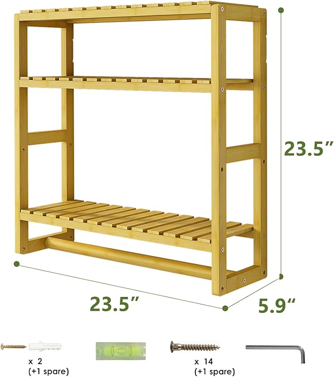 Galood Over The Toilet Storage Bathroom Shelves Wall Mounted 3 Tier Space Saver - Image 2